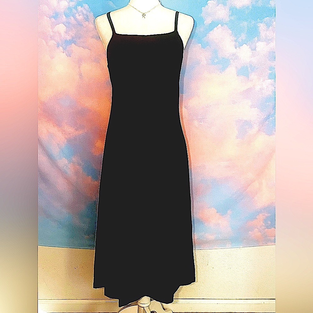Forever 21 Black Midi Sheath Dress (Sz Medium)